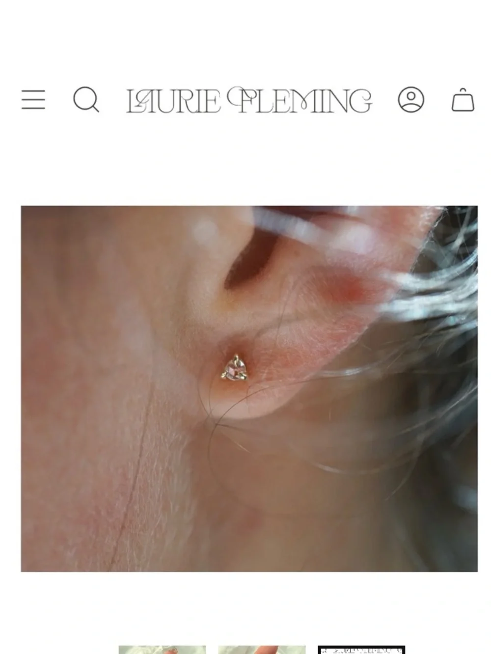 Laurie Fleming Selene Diamond Rose Cut Earrings (Pair)